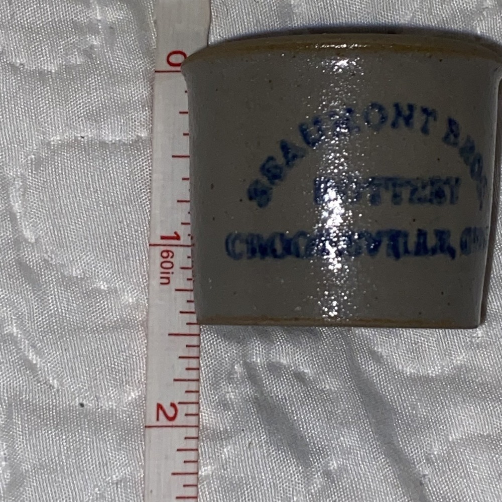 Vintage Beaumont Bros Pottery Crooksville Ohio Advertising Mini Crock 1-1/2 inch - Picture 5 of 5